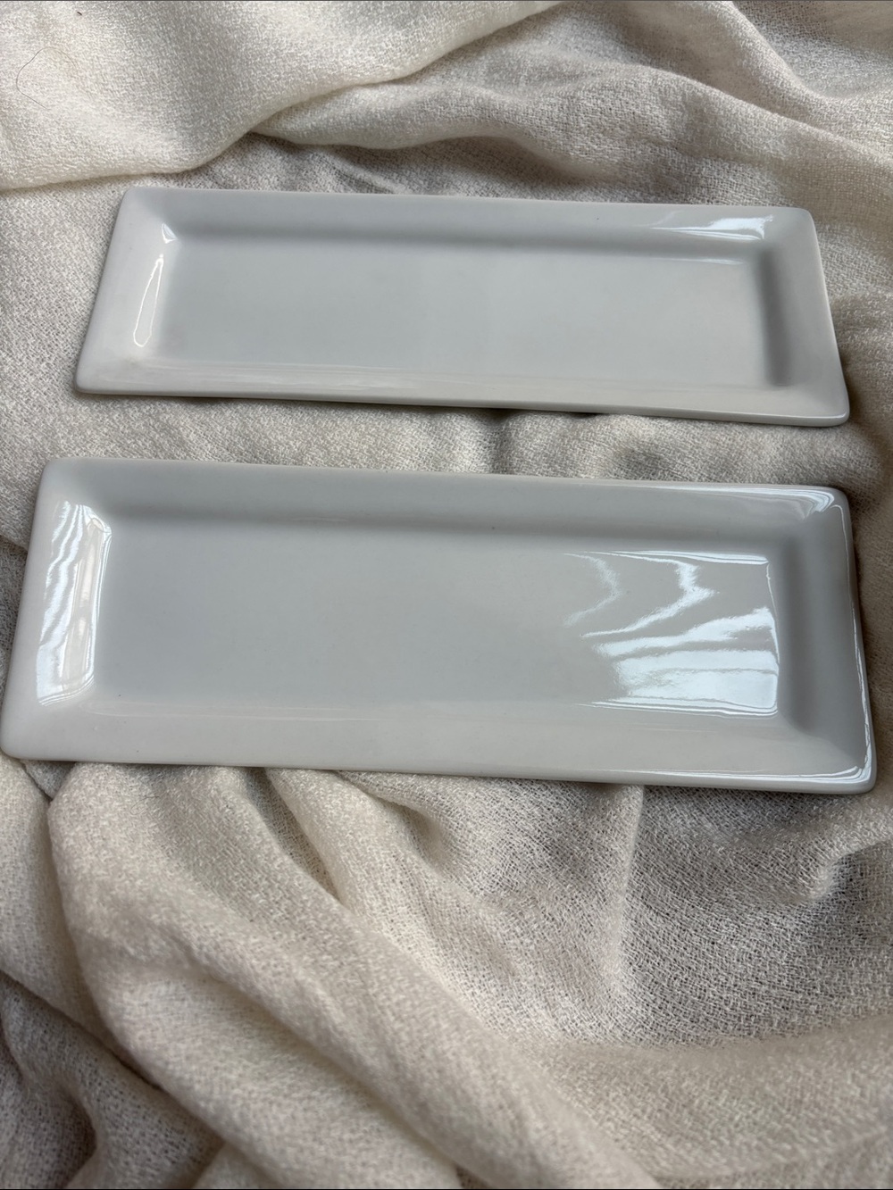 Sur La Table White Everyday Porcelain Serving Trays - Set of 2
